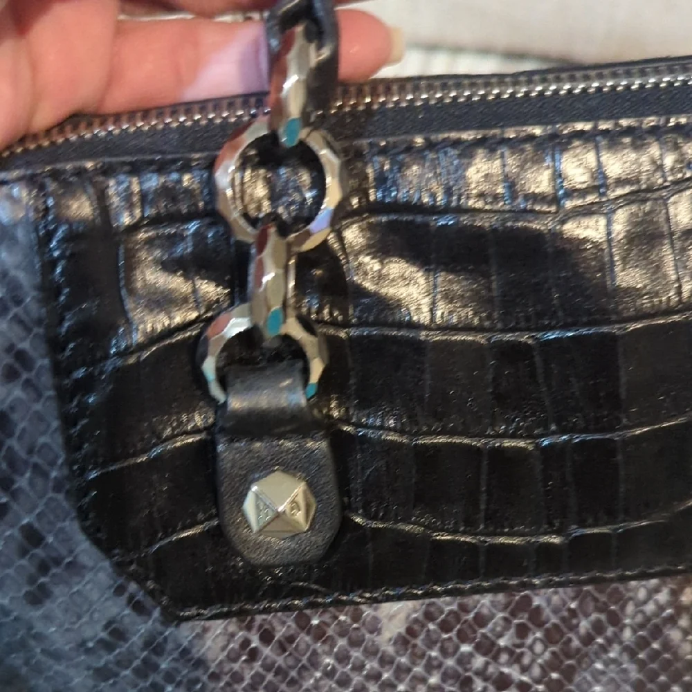 Henri Bendel Crocodile-Embossed Women's handbag with crossbody strap